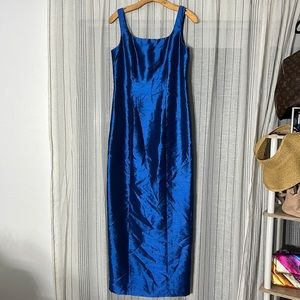 Alex Evenings Blue Sheath Maxi Dress